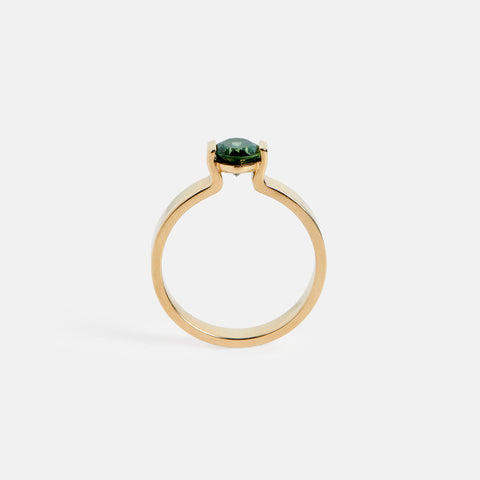 Silva Minimalist Ring in 14k Gold set with a 1ct  oval cut sapphire By SHW Fine Jewelry NYC