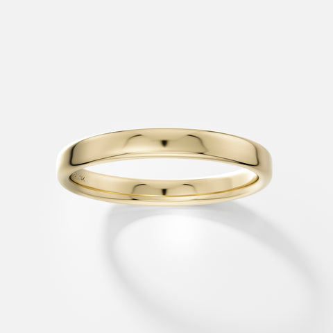 Unique P3 Ring wedding engagement bridal flat domed band with recycled 14k yellow gold handmade in NYC by SHW fine Jewelry