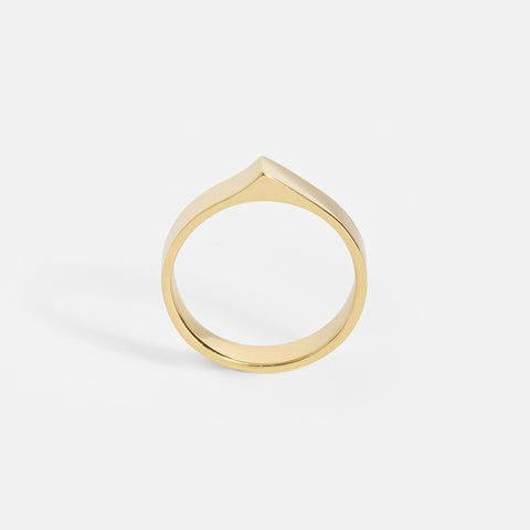 Modern 4mm Braga Ring wedding engagement bridal band with recycled sustainable 14k yellow gold made in NYC by SHW fine Jewelry