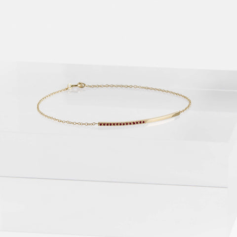 Iva Designer Bracelet in 14k Gold set with Rubies By SHW Fine Jewelry NYC