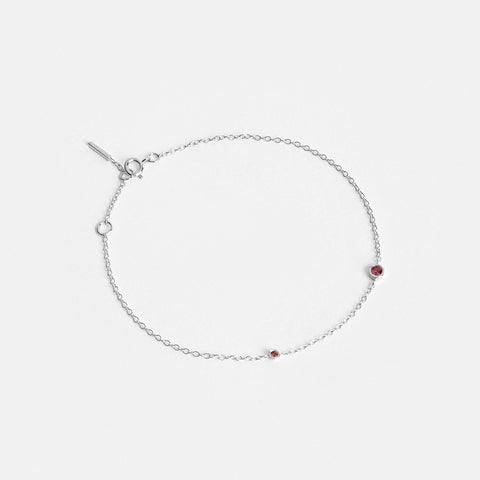 Iba Minimalist Bracelet in 14k White Gold set with Precious Stones By SHW Fine Jewelry NYC